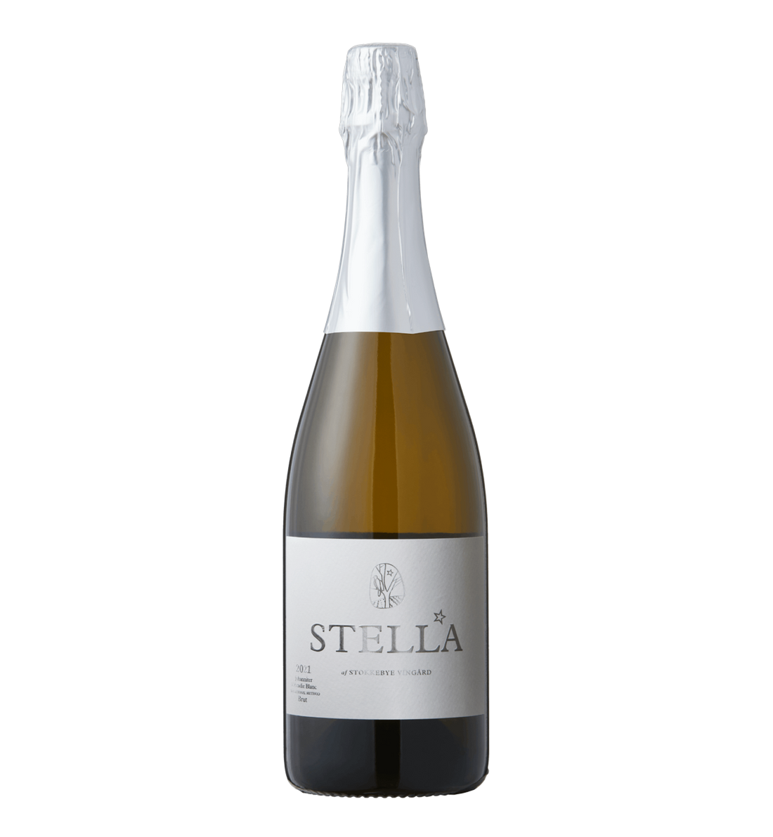Flaske af Stokkebye Stella, dansk mousserende vin