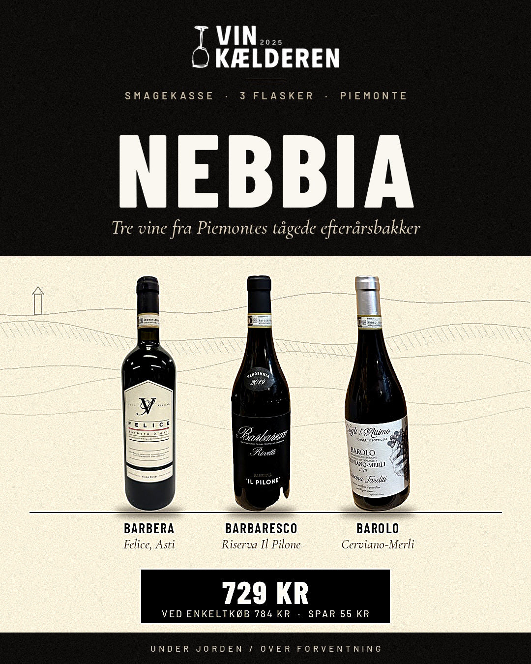 Nebbia · Piemonte-smagekasse (3 fl.)